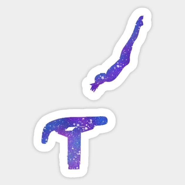 A gymnast vaulting Sticker by artsyreader